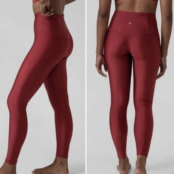 Athleta Pants - Athleta Elation Shine High Waist Tight Yoga Leggings Decadent Red Women's Medium